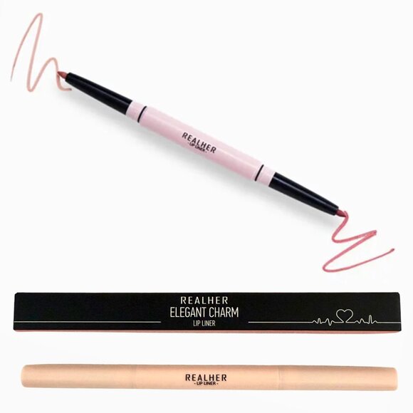 Realher Elegant Charm Lip Liner Pink Nude Full Size 2 Sided Twist Up Vegan - Picture 2 of 8